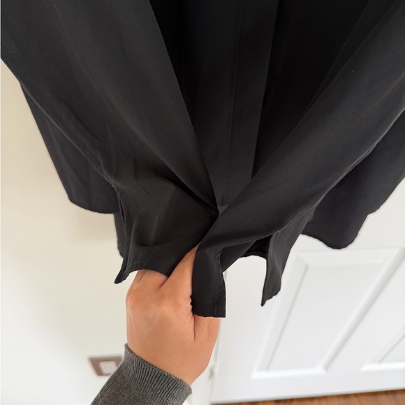 Quince Women’s XL Collared Button Down Long Sleeve Blouse Top Stretch Black Work - Picture 5 of 11